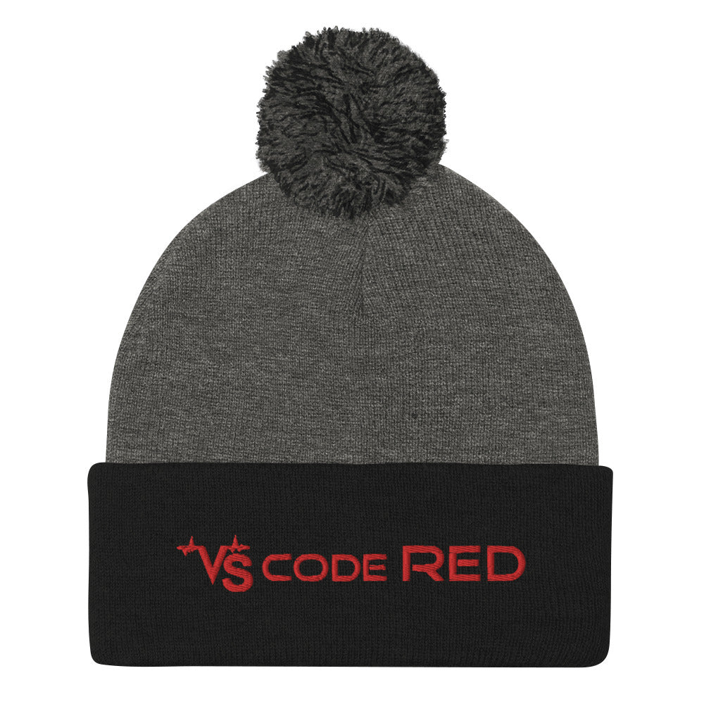 VS Code Red Pom-Pom Beanie by Katie Van Slyke™ - Image 3